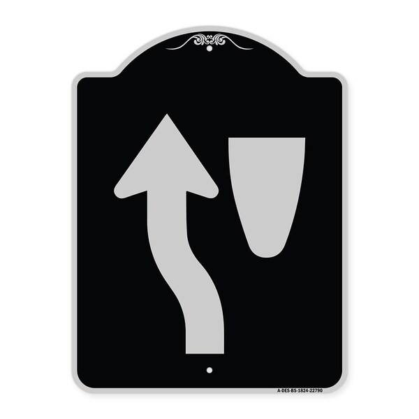 Traffic Keep Left Symbol Heavy-Gauge Aluminum Architectural Sign, 24" x 18", BS-1824-22790